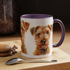 Irish Terrier Dog Portrait Accent Coffee Mug - Cute Terrier Face Ceramic Coffee Cup (11/15oz)