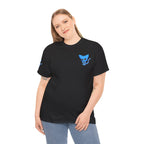 Blue Skeleton Cat Graphic Tee - Cute Creepy Kitty Shirt - 100% Cotton