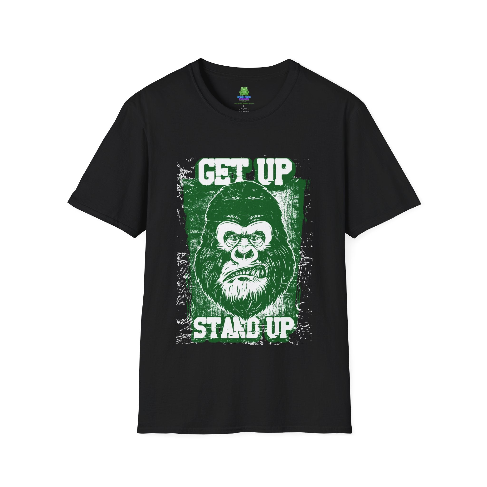 Get Up Stand Up Gorilla T-Shirt - Vintage Reggae-Inspired Graphic Tee - 100% Cotton