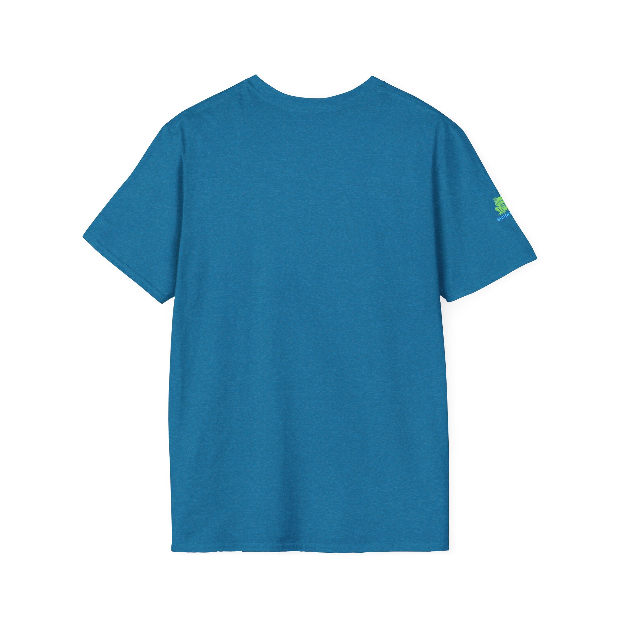 Brain Frog Design Signature T-Shirt - Small Green Brain Frog Logo Tee (Front Chest & Sleeve) - 100% Cotton / Cotton Blend