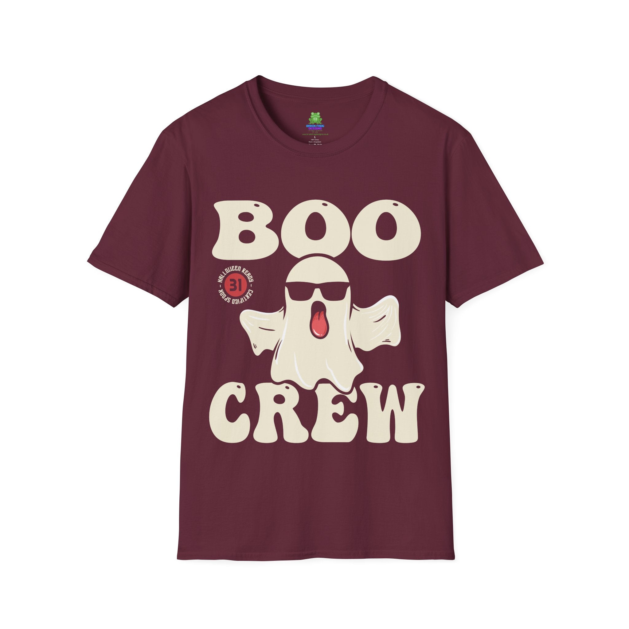 Boo Crew Halloween T-Shirt - Cool Ghost Graphic Tee - 100% Cotton / Cotton Blend