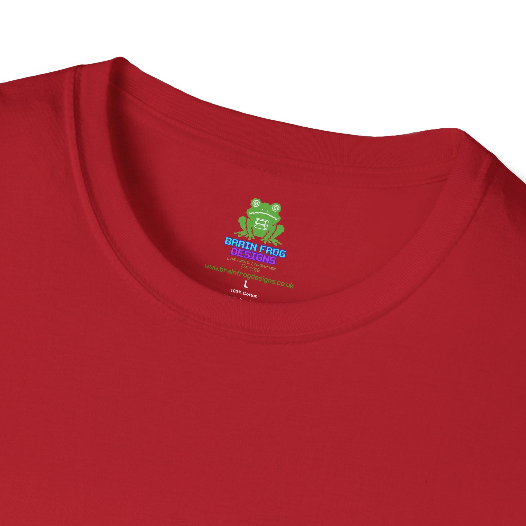 Woman's Plain Tee - Brain Frog Woman's Softstyle Plain T-Shirt - 100% Cotton / Cotton Blend - White / Black / Navy / Grey - 12 colours available