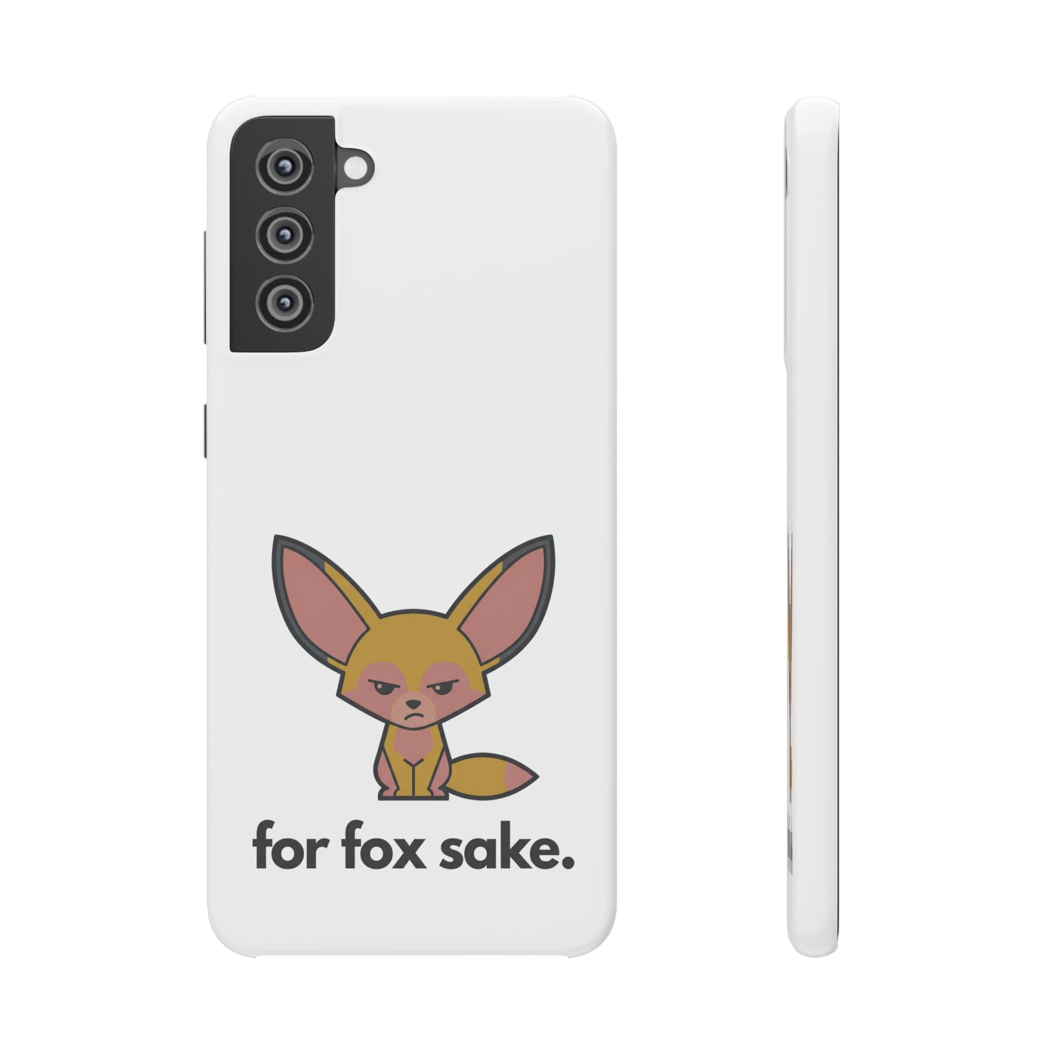 Phone Case — Cute 'for fox sake.' Cartoon Fox Protective Snap Case