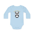 Panda-monium Baby Bodysuit - Cute Panda Long-Sleeve Organic Onesie - 100% certified organic cotton