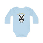 Panda-monium Baby Bodysuit - Cute Panda Long-Sleeve Organic Onesie - 100% certified organic cotton