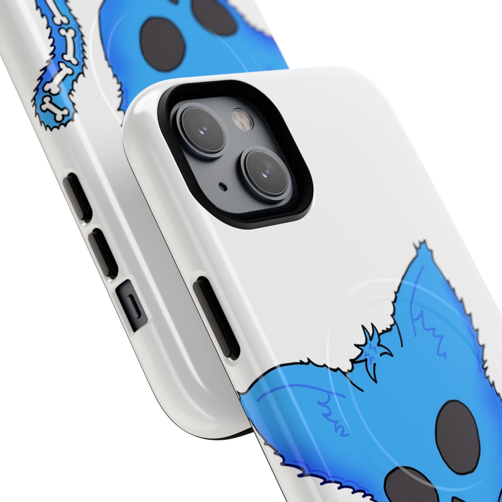 Blue Skeleton Cat Tough Magnetic Phone Case | Design by Jessica B