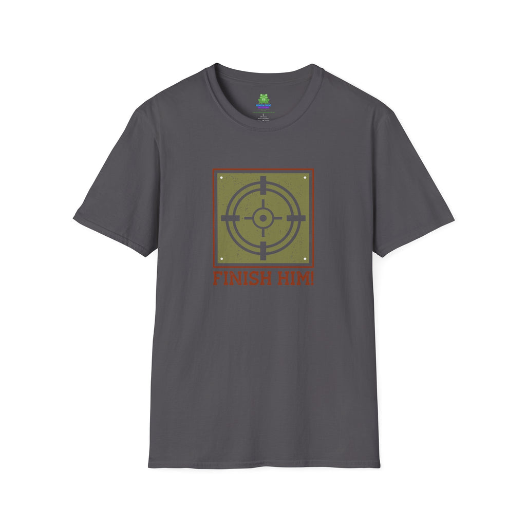 Finish Him! Gamer Target Graphic T‑Shirt - 100% Cotton / Cotton Blend