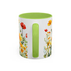 Wildflower Garden Accent Coffee Mug - Floral 11/15oz Ceramic