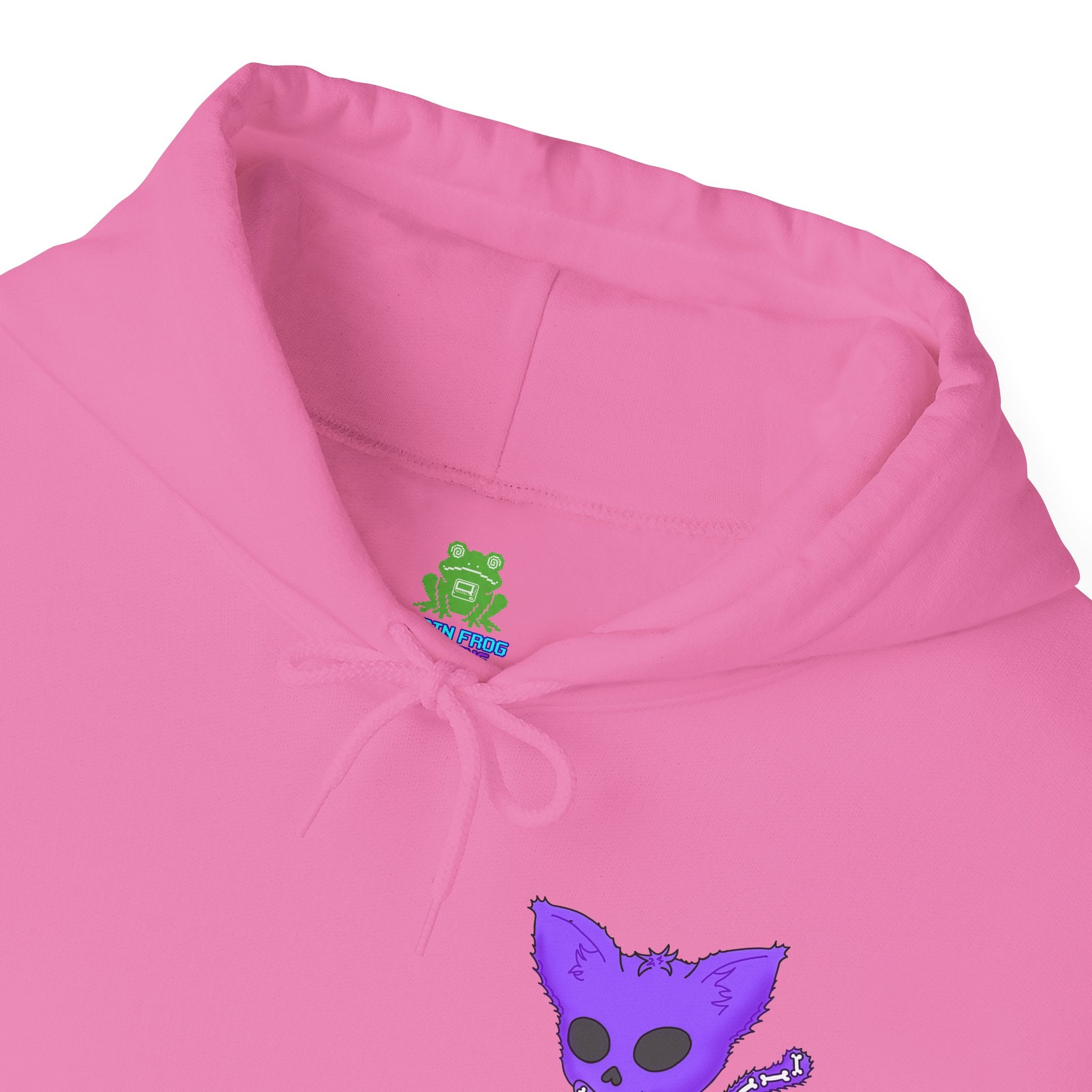 Purple Skeleton Cat Hoodie – Cute Spooky Graphic Sweatshirt - Unique Brand Design