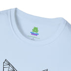 Geometric Cat T-Shirt - Minimal Line Art Cat Face Tee - 100% Cotton