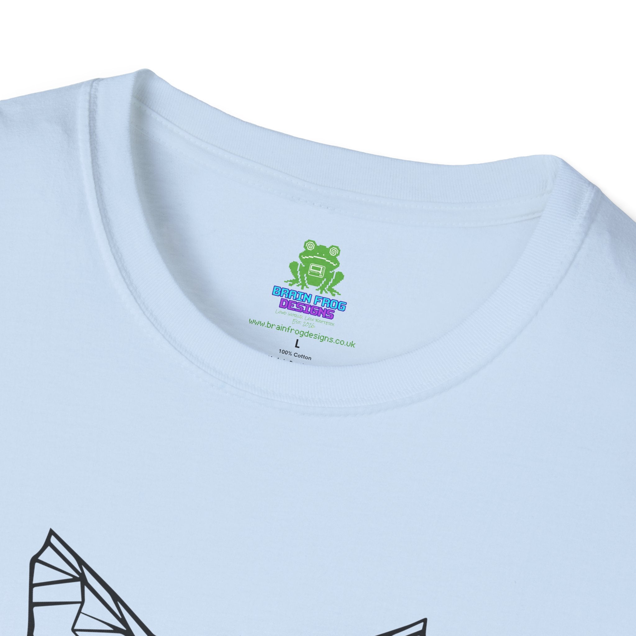 Geometric Cat T-Shirt - Minimal Line Art Cat Face Tee - 100% Cotton