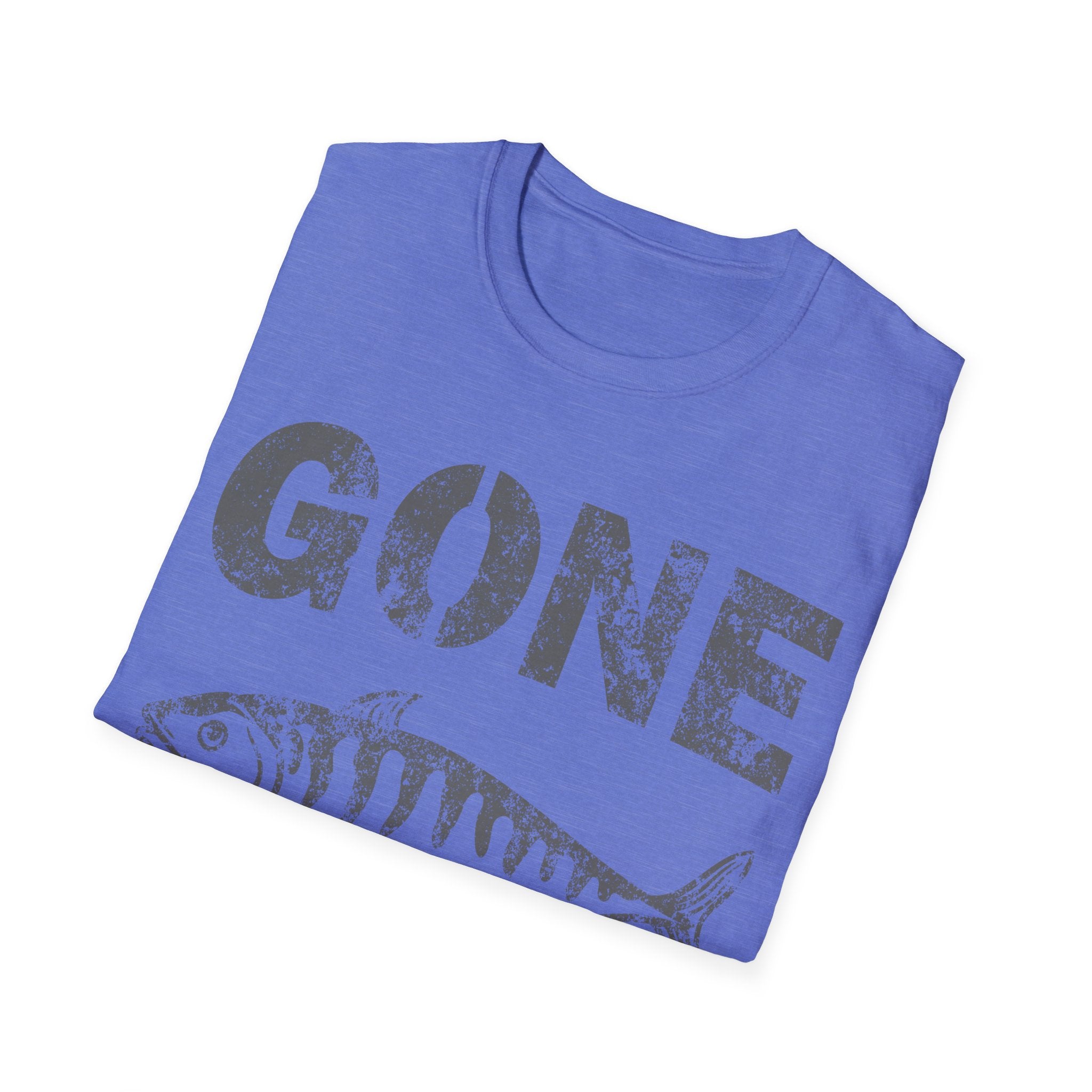 Gone Fishing T-Shirt — Distressed Vintage Fish Graphic, Fishing Gift for Anglers - 100% Cotton / Cotton Blend