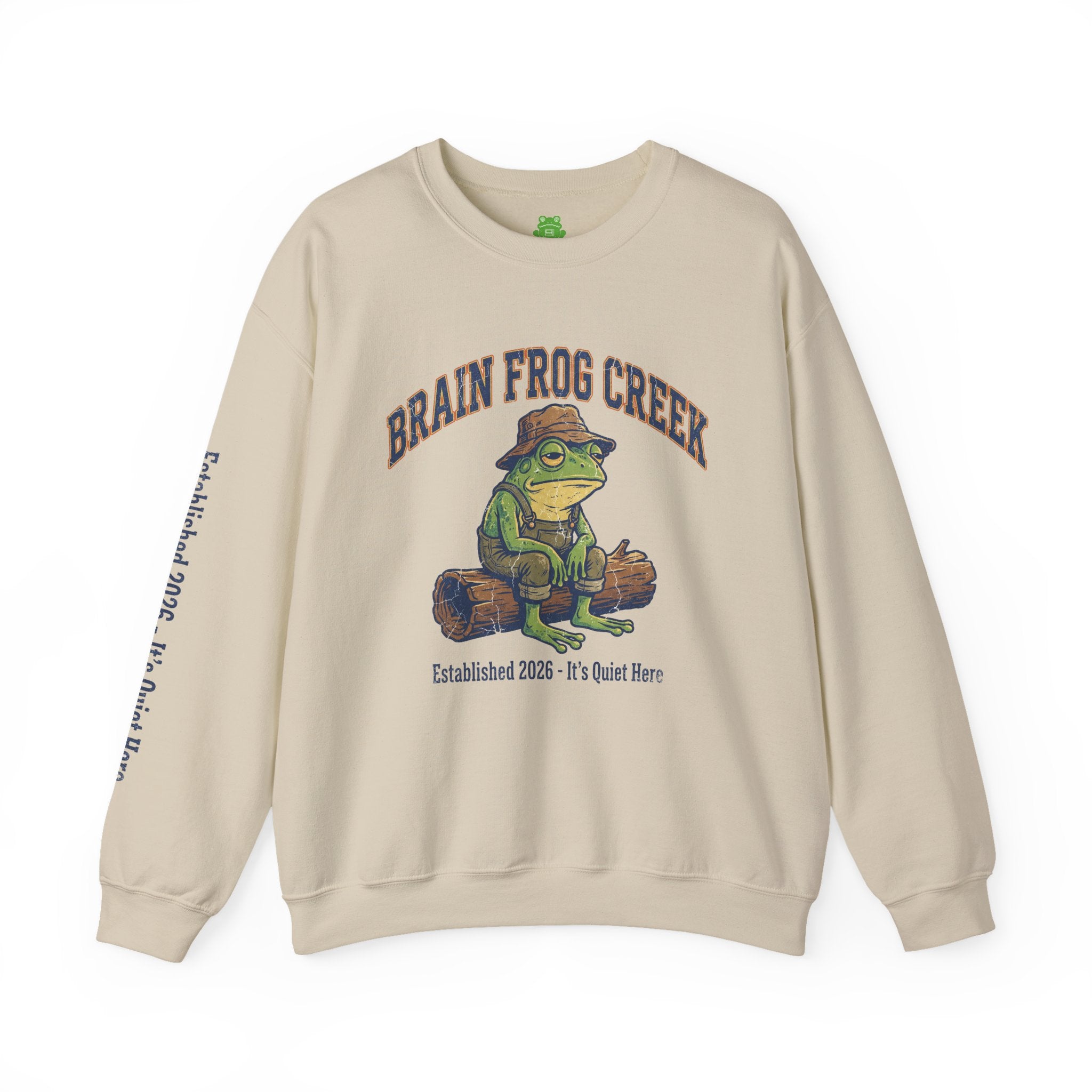 Signature Brain Frog Creek Sweatshirt - Vintage Fisherman Frog Crewneck