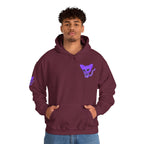 Purple Skeleton Cat Hoodie – Cute Spooky Graphic Sweatshirt - Unique Brand Design