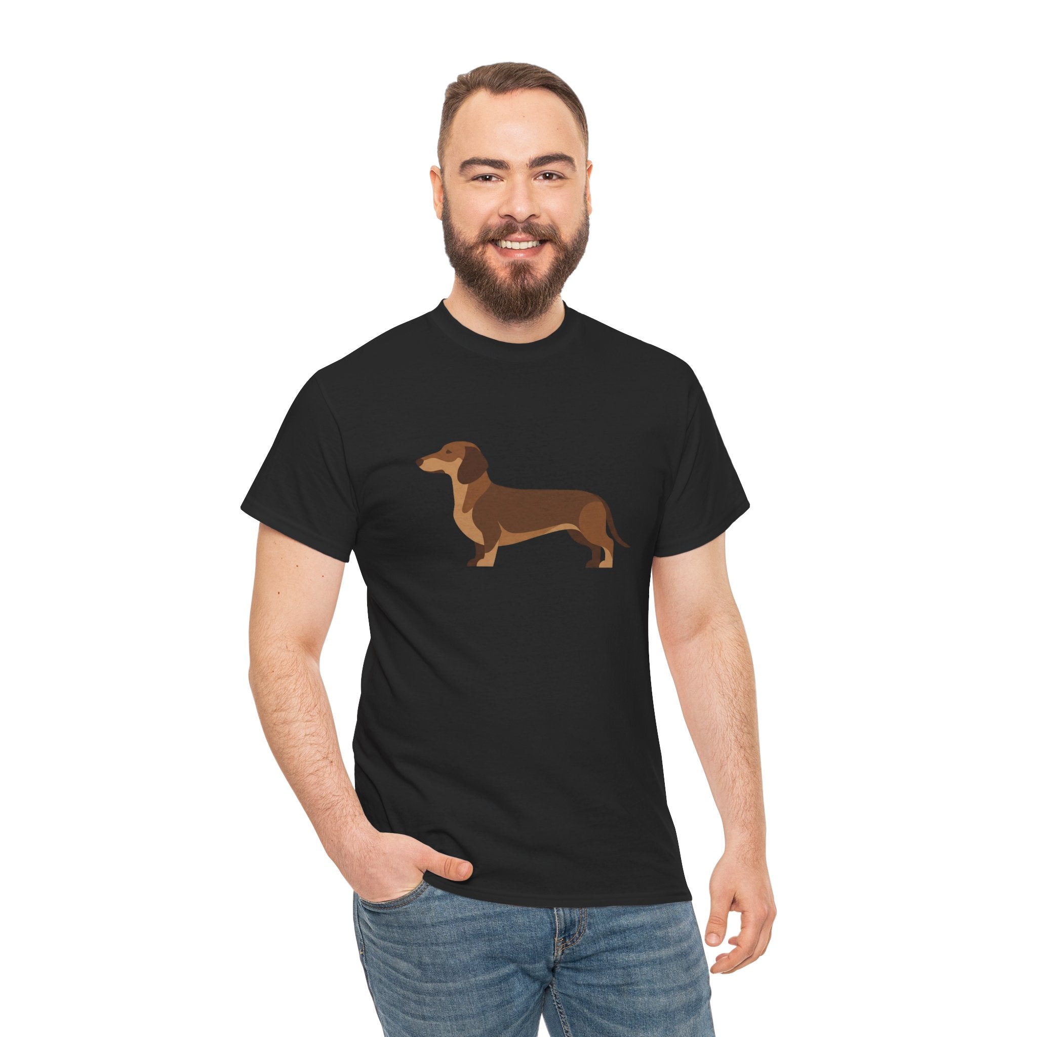 Dachshund Dog T‑Shirt — Cute Brown Sausage Dog Graphic Tee - 100% Cotton