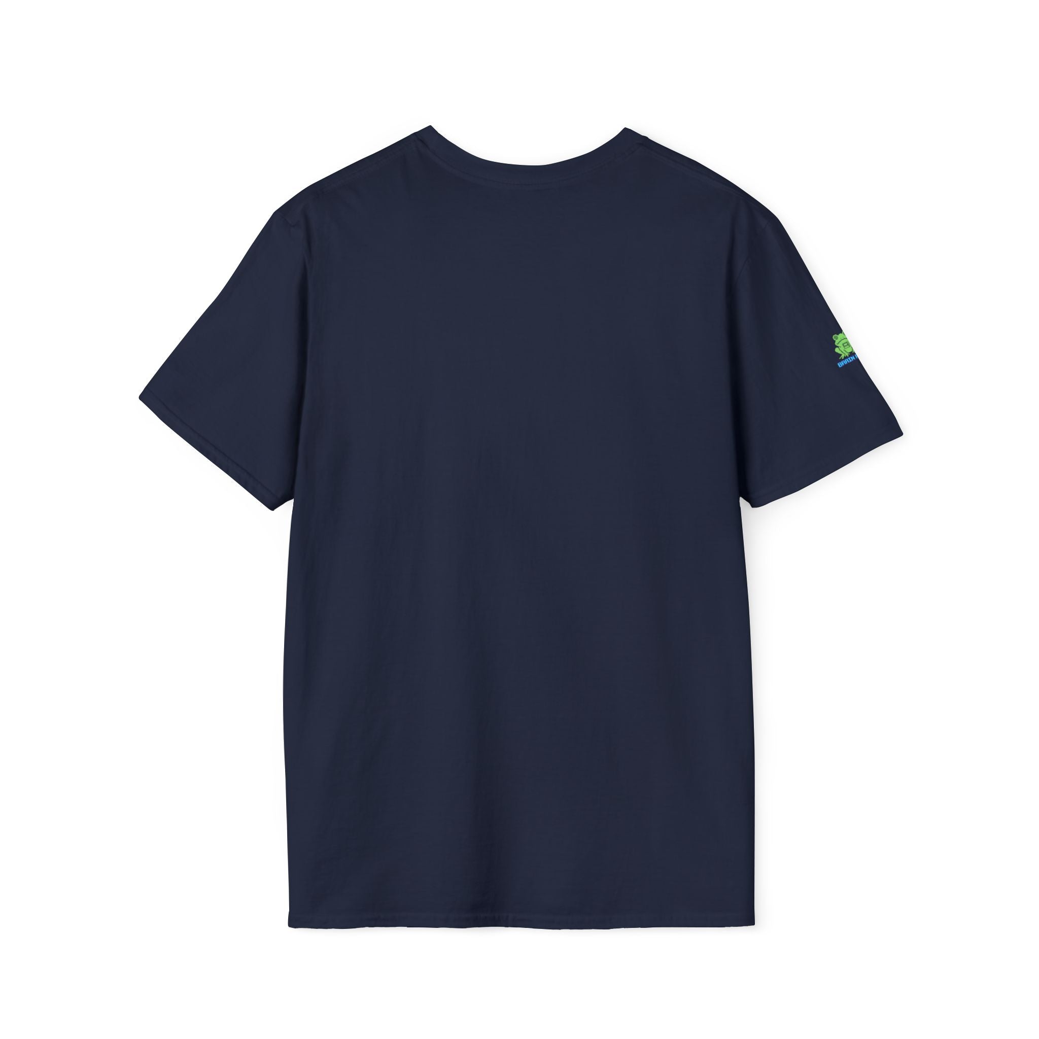 Brain Frog Design Signature T-Shirt - Small Green Brain Frog Logo Tee (Front Chest & Sleeve) - 100% Cotton