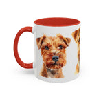 Irish Terrier Dog Portrait Accent Coffee Mug - Cute Terrier Face Ceramic Coffee Cup (11/15oz)