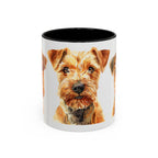 Irish Terrier Dog Portrait Accent Coffee Mug - Cute Terrier Face Ceramic Coffee Cup (11/15oz)