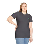 Brain Frog Design Signature T-Shirt - Small Green Brain Frog Logo Tee (Front Chest & Sleeve) - 100% Cotton