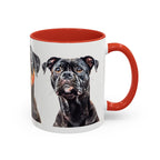 Staffy Dog Portrait Accent Coffee Mug (11/15oz) - Staffordshire Bull Terrier Portrait Mug