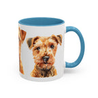 Irish Terrier Dog Portrait Accent Coffee Mug - Cute Terrier Face Ceramic Coffee Cup (11/15oz)