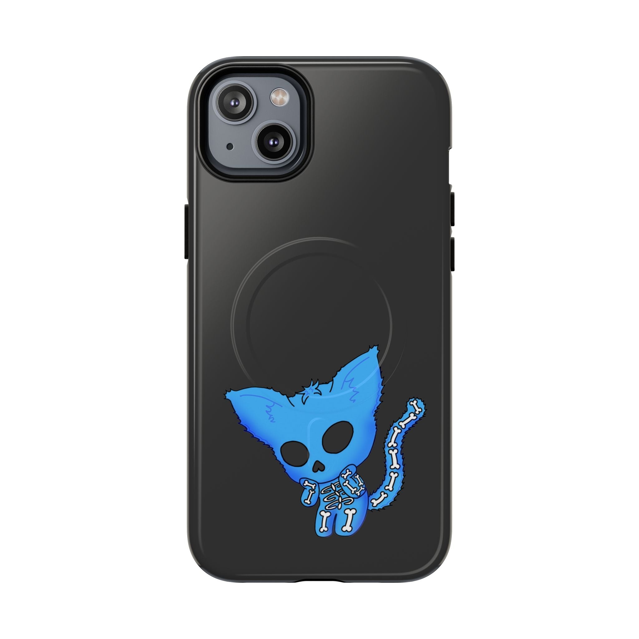 Blue Skeleton Cat Tough Magnetic Phone Case | Unique Design to Brain Frog