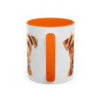 Irish Terrier Dog Portrait Accent Coffee Mug - Cute Terrier Face Ceramic Coffee Cup (11/15oz)