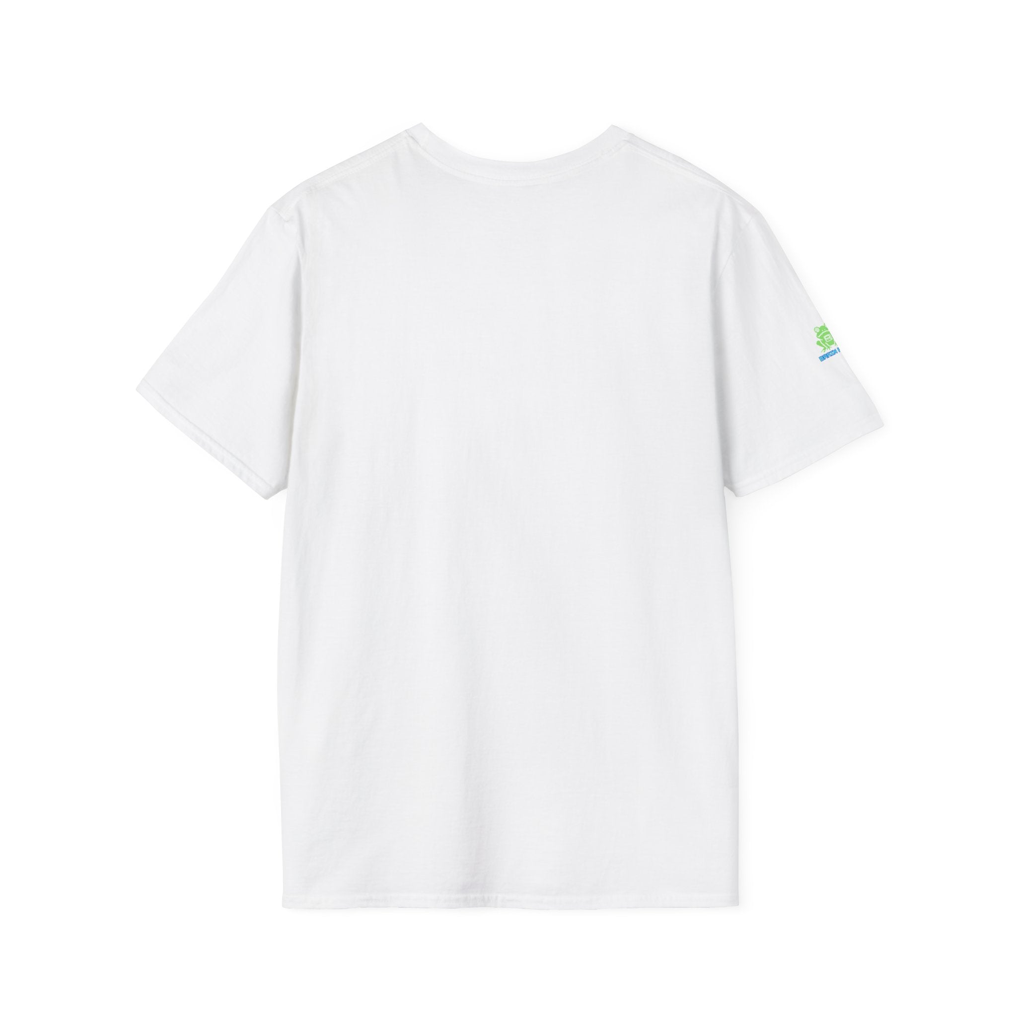 Brain Frog Design Signature T-Shirt - Small Green Brain Frog Logo Tee (Front Chest & Sleeve) - 100% Cotton