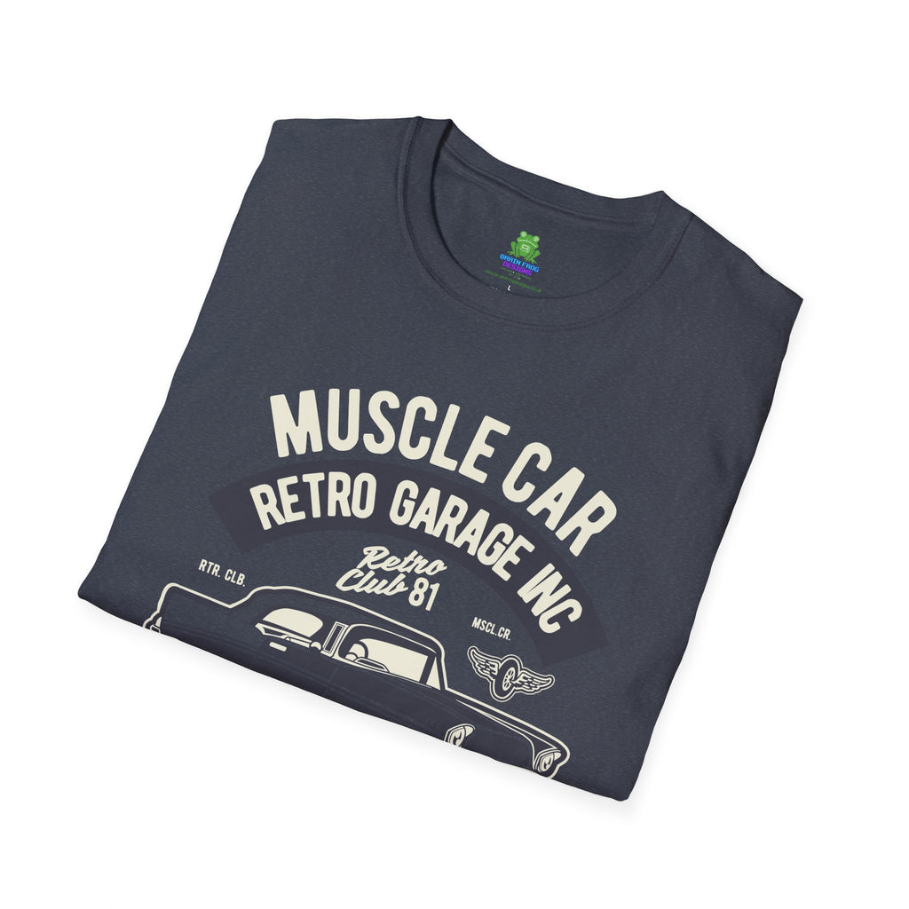 Retro Garage Muscle Car T-Shirt - Classic Speedway Vintage Auto Tee -100% Cotton
