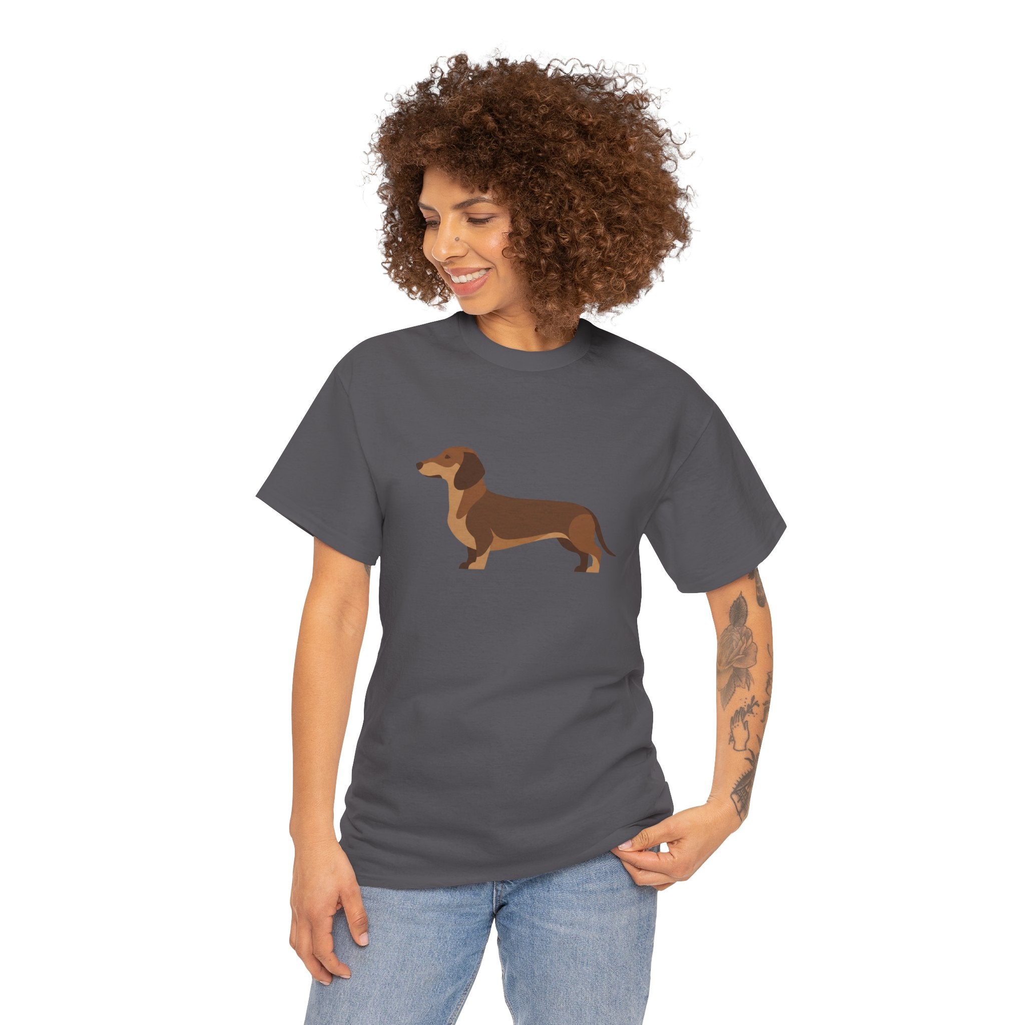 Dachshund Dog T‑Shirt — Cute Brown Sausage Dog Graphic Tee - 100% Cotton
