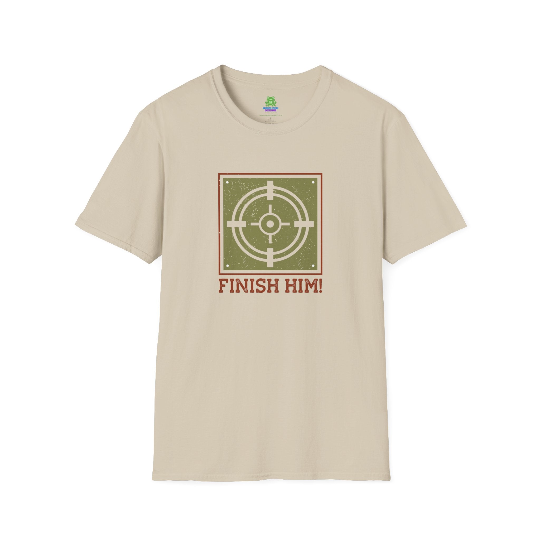 Finish Him! Gamer Target Graphic T‑Shirt - 100% Cotton / Cotton Blend