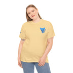 Blue Skeleton Cat Graphic Tee - Cute Creepy Kitty Shirt - 100% Cotton