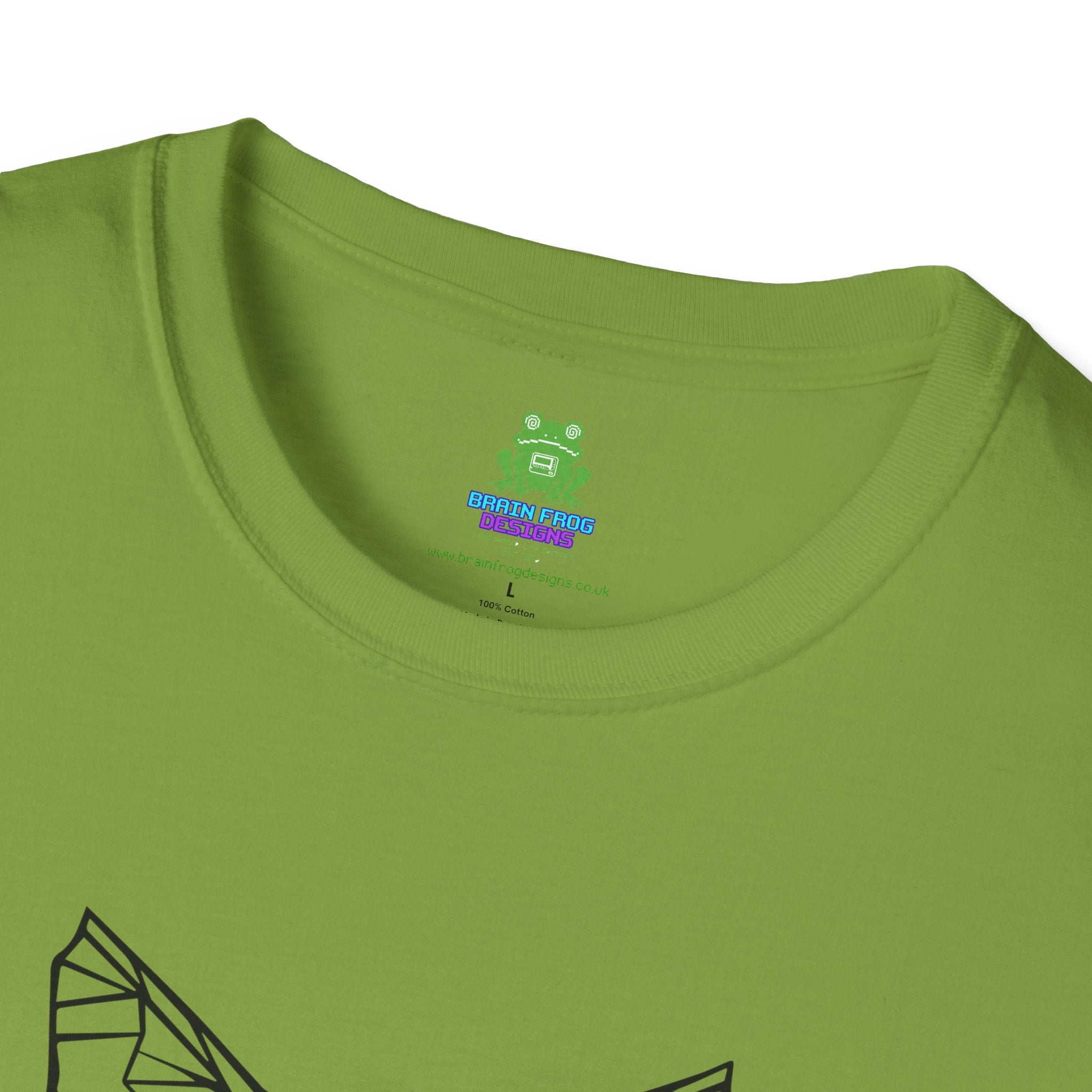 Geometric Cat T-Shirt - Minimal Line Art Cat Face Tee - 100% Cotton
