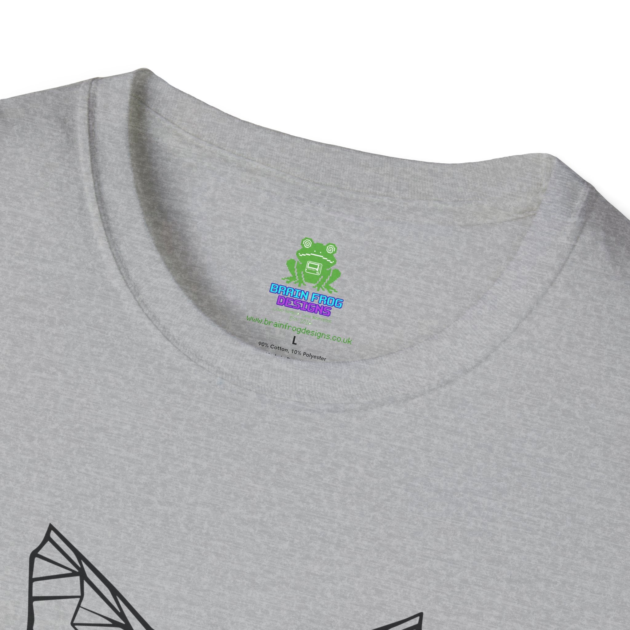 Geometric Cat T-Shirt - Minimal Line Art Cat Face Tee - 100% Cotton