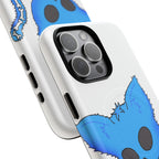 Blue Skeleton Cat Tough Magnetic Phone Case | Design by Jessica B