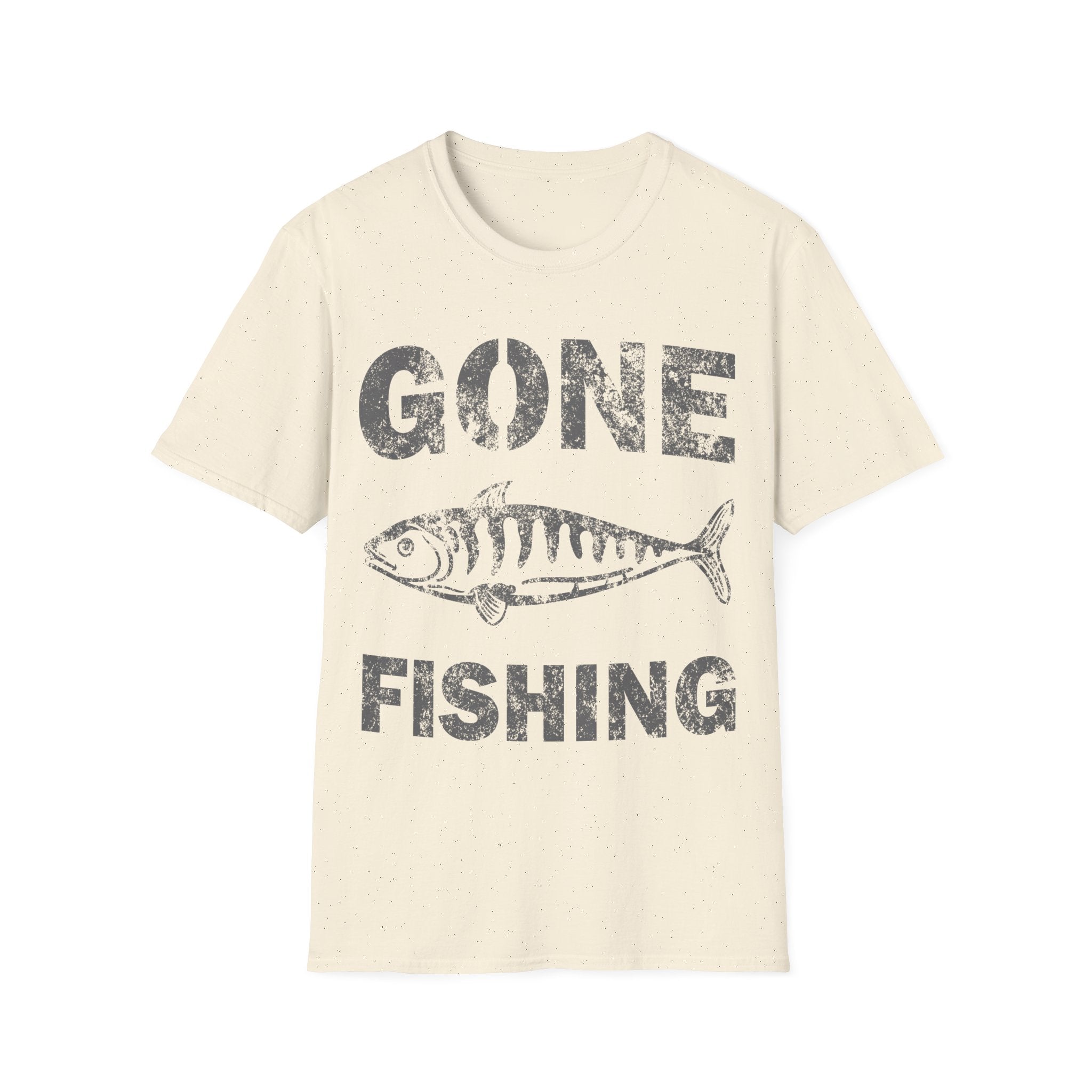 Gone Fishing T-Shirt — Distressed Vintage Fish Graphic, Fishing Gift for Anglers - 100% Cotton / Cotton Blend