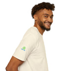 Brain Frog Design Signature T-Shirt - Small Green Brain Frog Logo Tee (Front Chest & Sleeve) - 100% Cotton