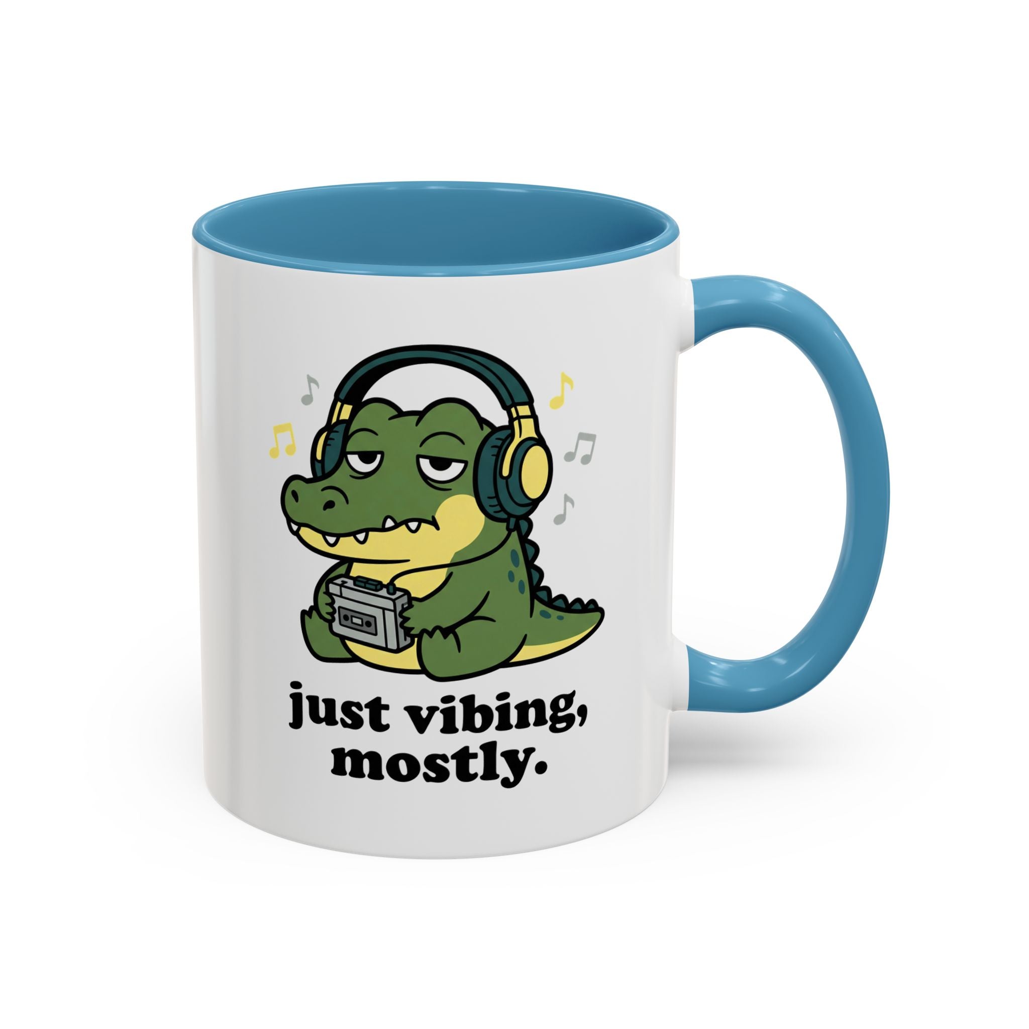 Just Vibing Mostly Mug - Cute Alligator Coffee Cup (11/15oz)