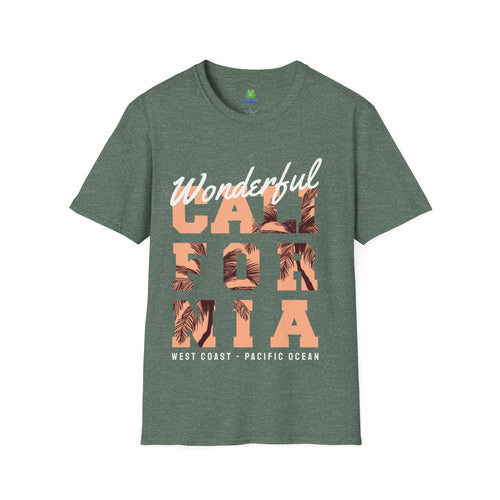 California Palm Photo Tee - Vintage Sunset Graphic T-Shirt - 100% Cotton