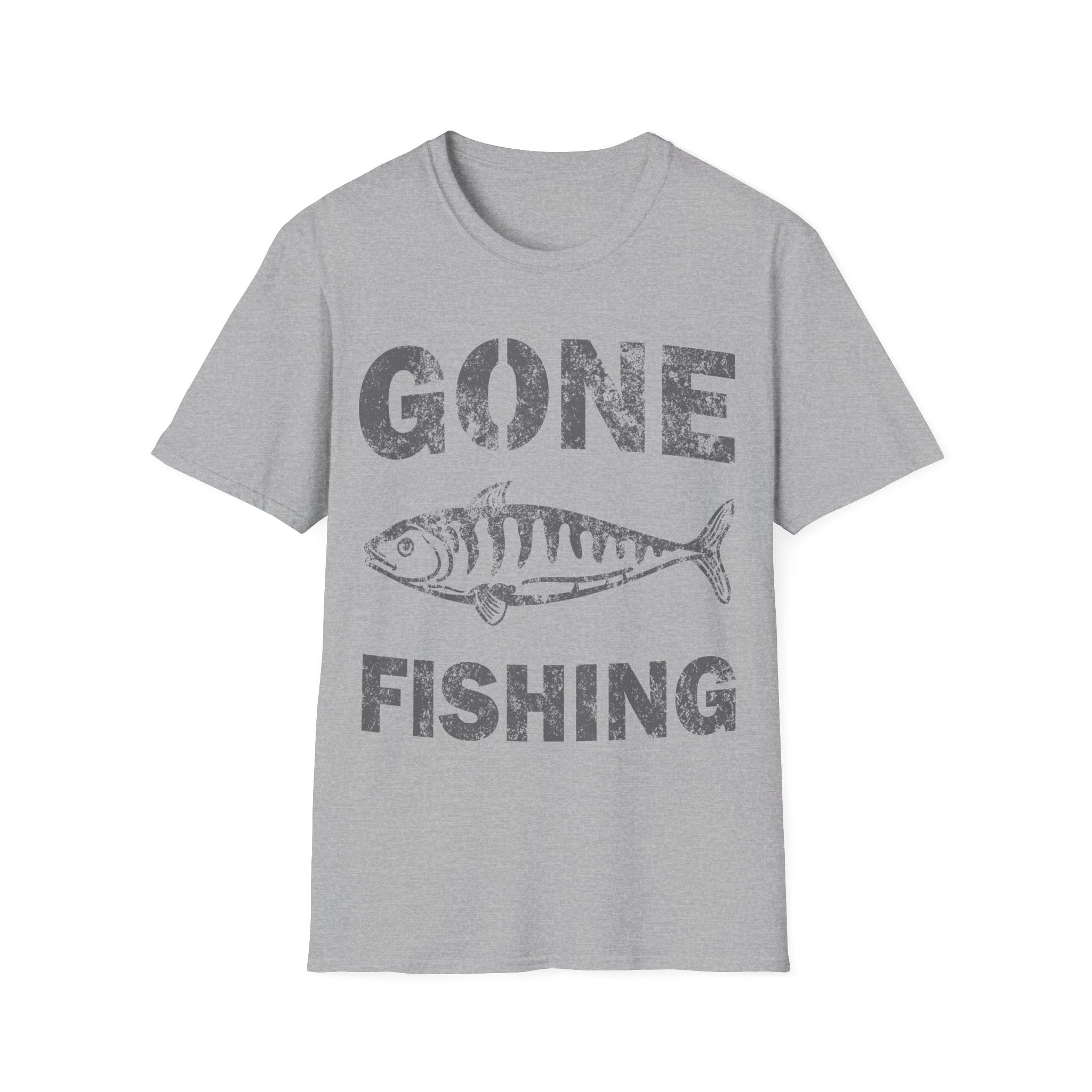 Gone Fishing T-Shirt — Distressed Vintage Fish Graphic, Fishing Gift for Anglers - 100% Cotton / Cotton Blend