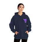 Purple Skeleton Cat Hoodie – Cute Spooky Graphic Sweatshirt - Unique Brand Design