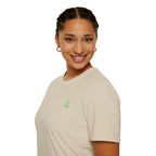 Brain Frog Design Signature T-Shirt - Small Green Brain Frog Logo Tee (Front Chest & Sleeve) - 100% Cotton / Cotton Blend