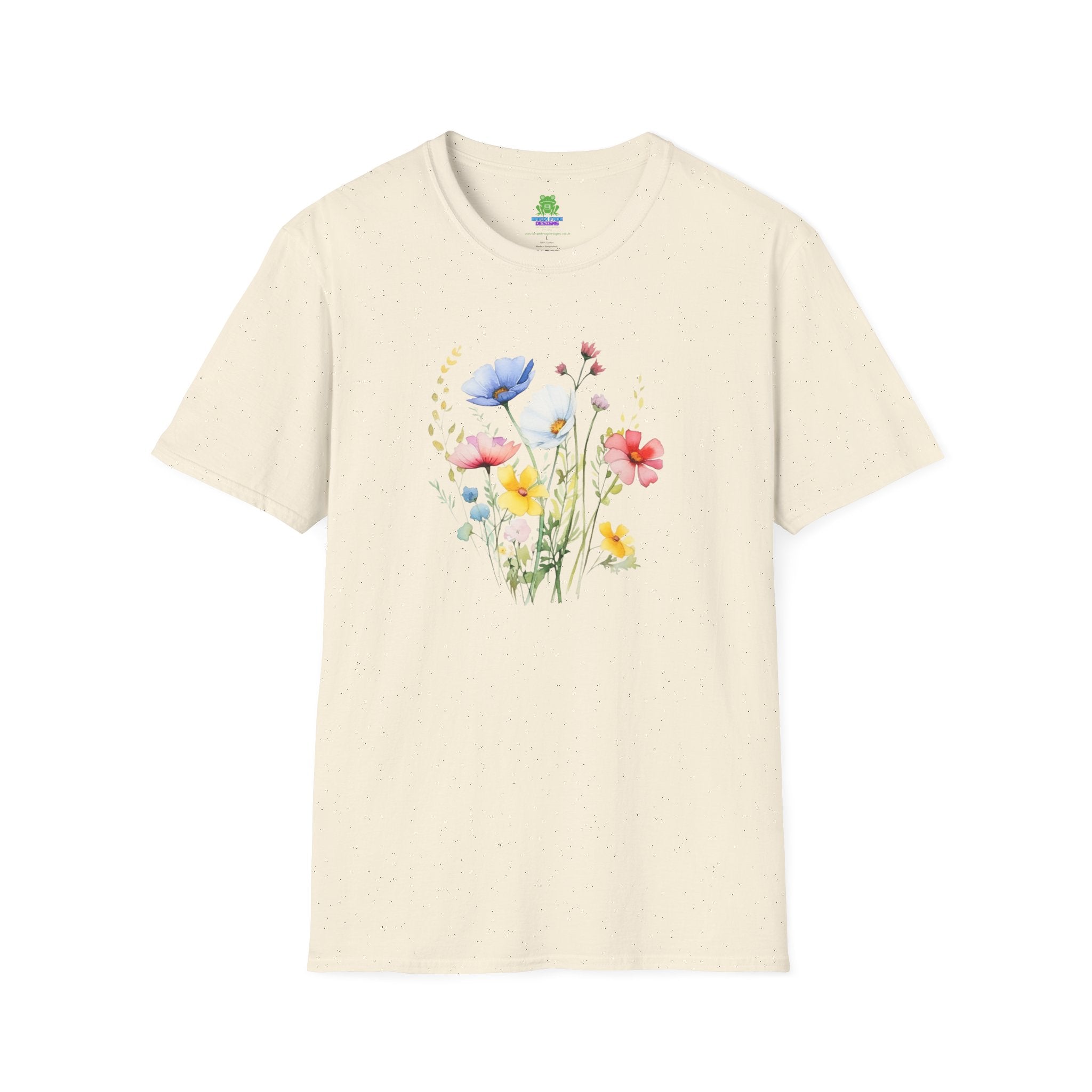 Floral Wildflower Bouquet T-Shirt - Pastel Garden Graphic Tee - 100% Cotton