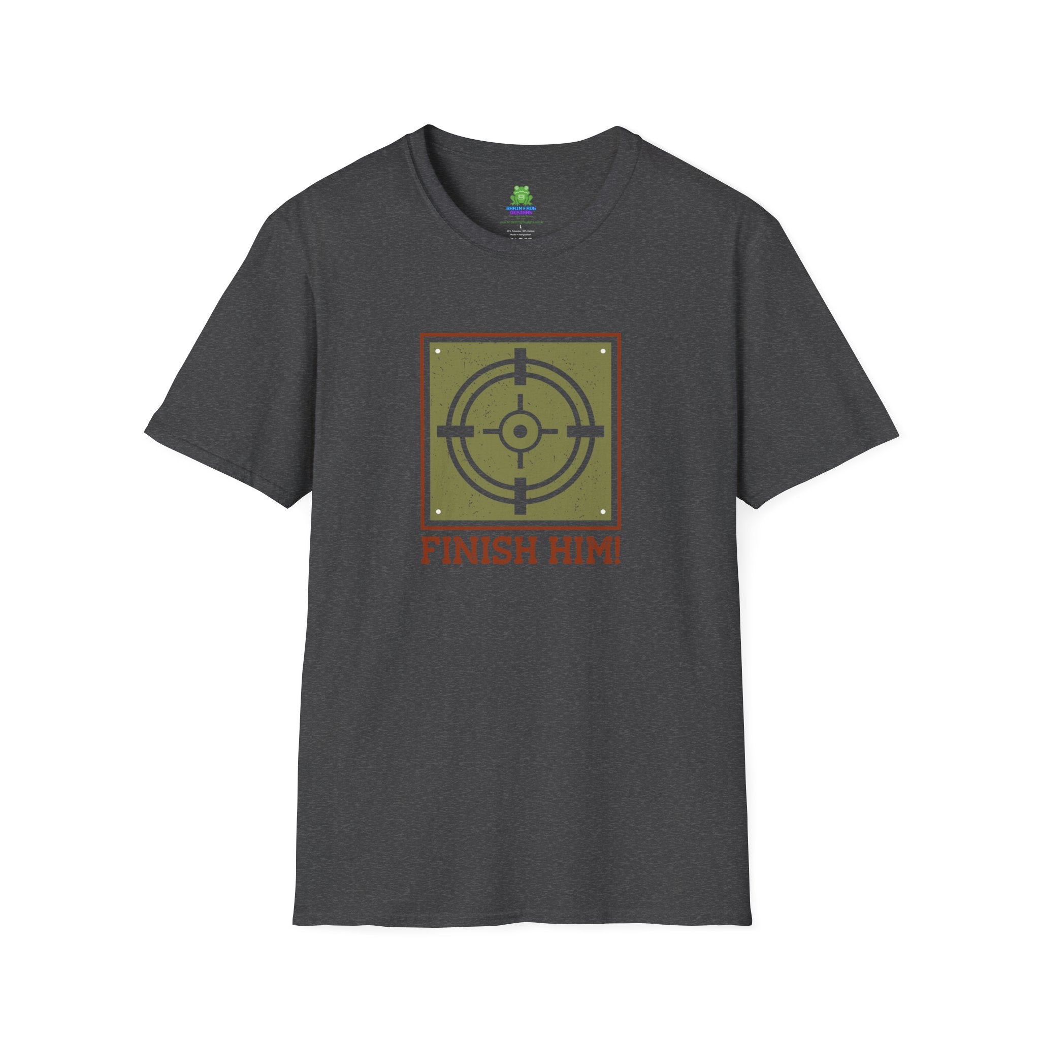 Finish Him! Gamer Target Graphic T‑Shirt - 100% Cotton / Cotton Blend
