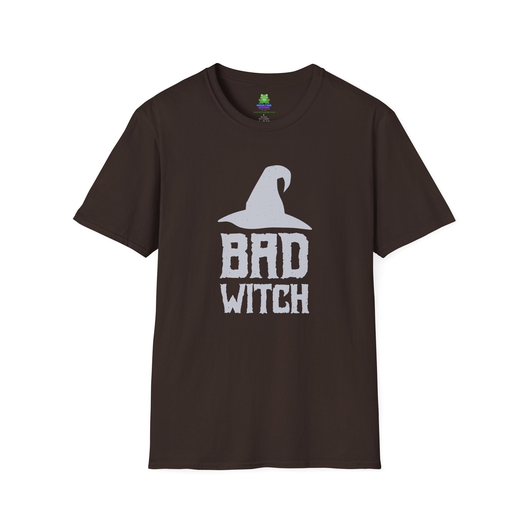 Bad Witch T-Shirt - Witch Hat Graphic Halloween Tee - 100% Cotton / Cotton Blend