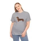 Dachshund Dog T‑Shirt — Cute Brown Sausage Dog Graphic Tee - 100% Cotton
