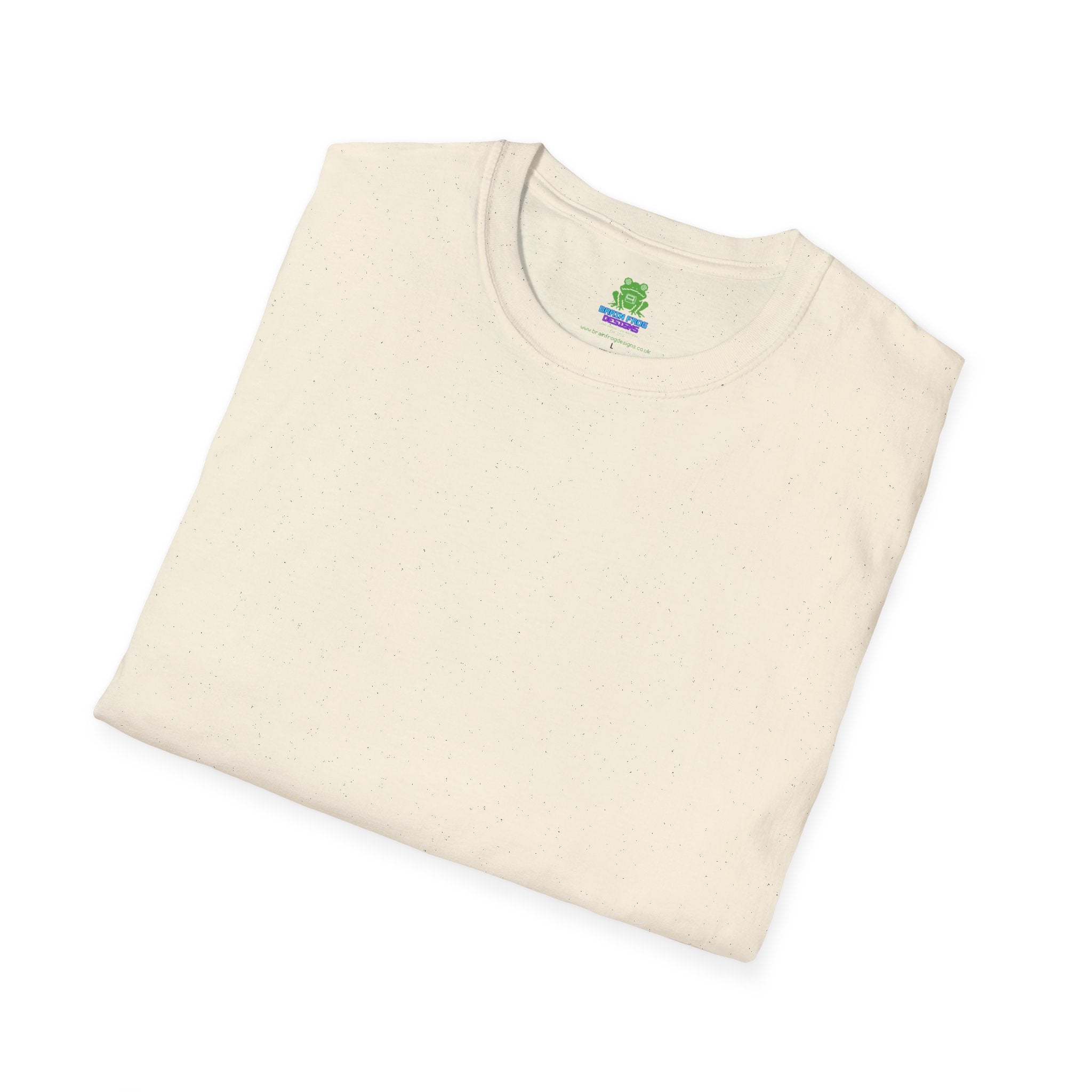 Woman's Plain Tee - Brain Frog Woman's Softstyle Plain T-Shirt - 100% Cotton / Cotton Blend - White / Black / Navy / Grey - 12 colours available