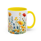 Wildflower Garden Accent Coffee Mug - Floral 11/15oz Ceramic