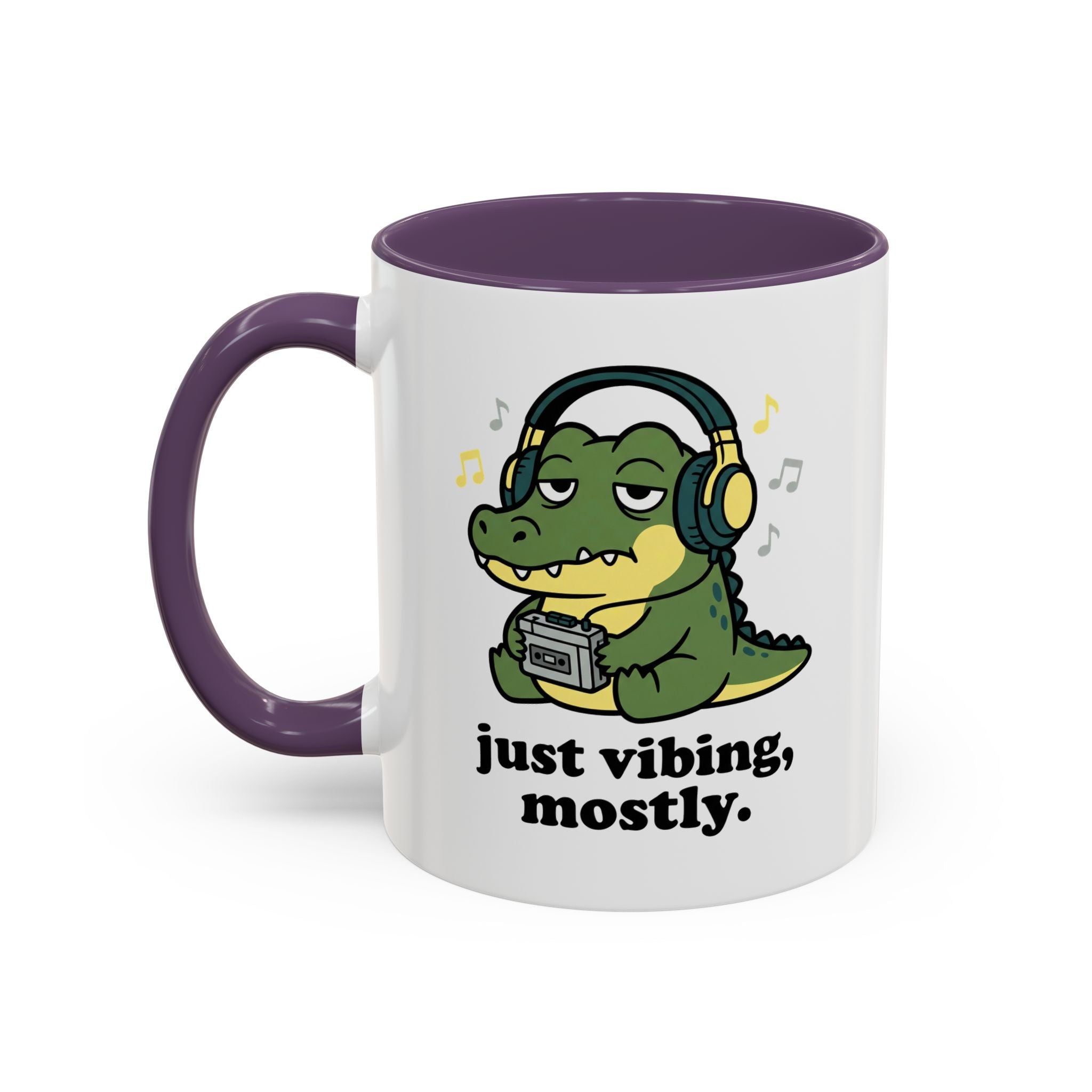 Just Vibing Mostly Mug - Cute Alligator Coffee Cup (11/15oz)