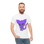 Purple Skeleton Cat Graphic Tee - Cute Creepy Kitty Shirt - 100% Cotton